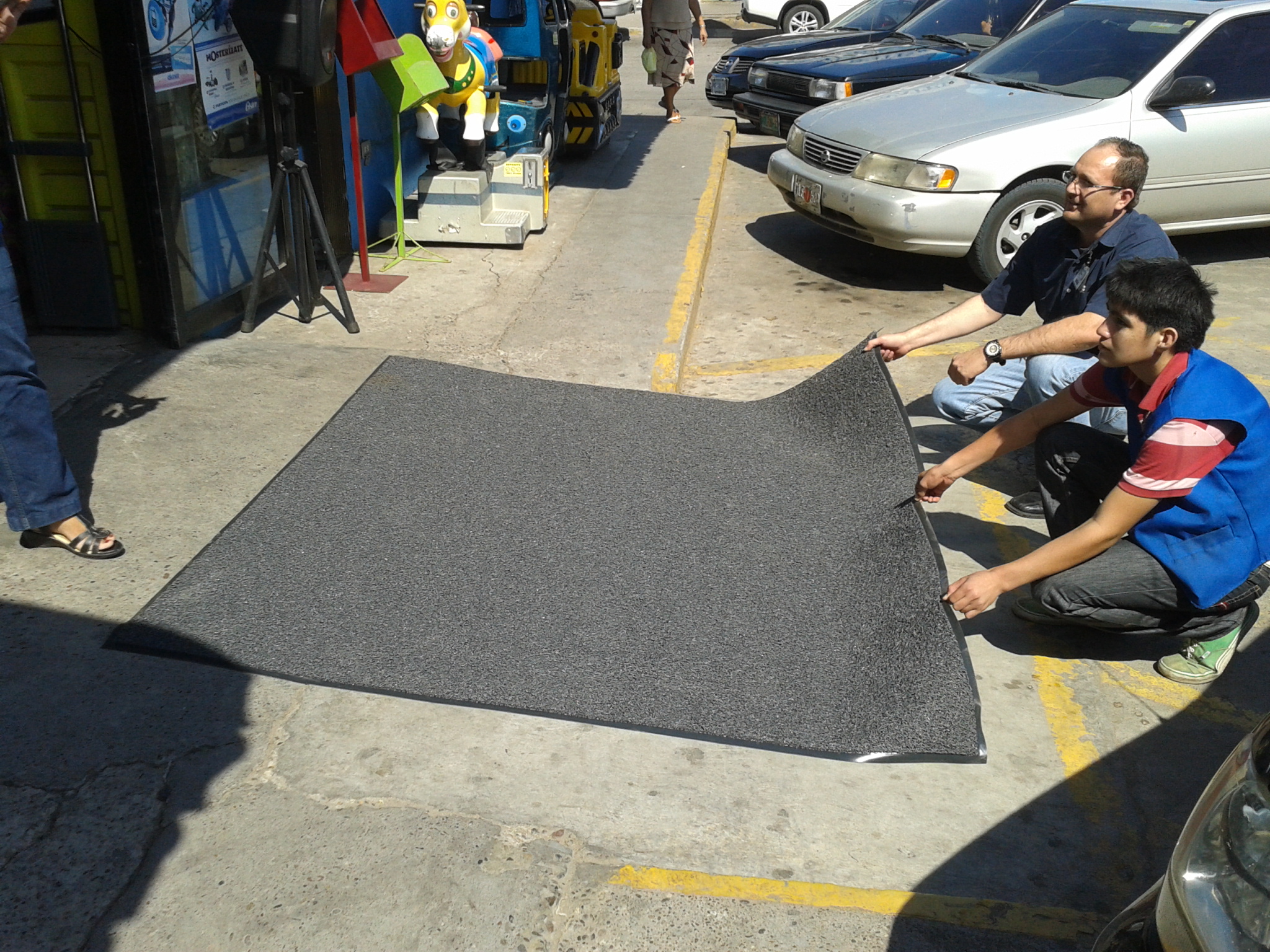 Tapete de rizo de PVC liso de uso rudo sin logotipo